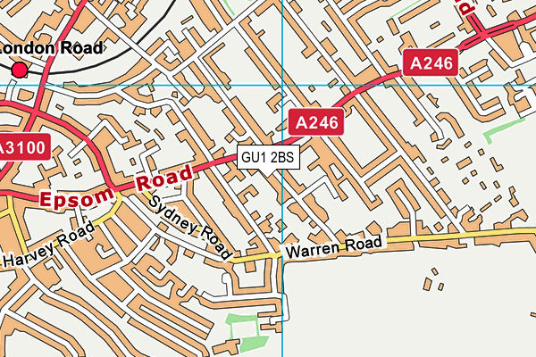 GU1 2BS map - OS VectorMap District (Ordnance Survey)