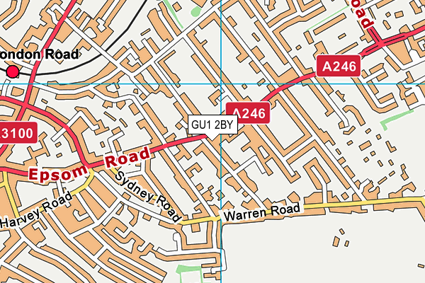 GU1 2BY map - OS VectorMap District (Ordnance Survey)