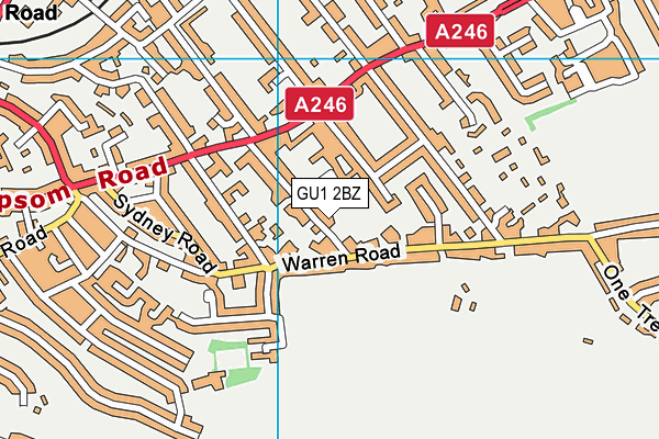 GU1 2BZ map - OS VectorMap District (Ordnance Survey)