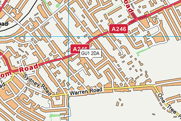 GU1 2DA map - OS VectorMap District (Ordnance Survey)