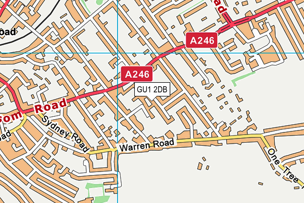 GU1 2DB map - OS VectorMap District (Ordnance Survey)