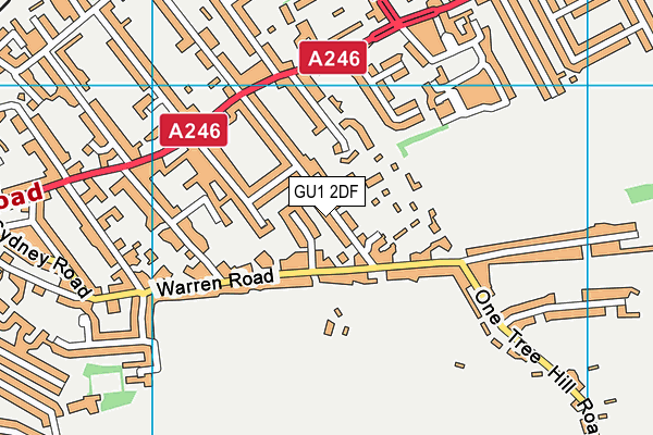 GU1 2DF map - OS VectorMap District (Ordnance Survey)