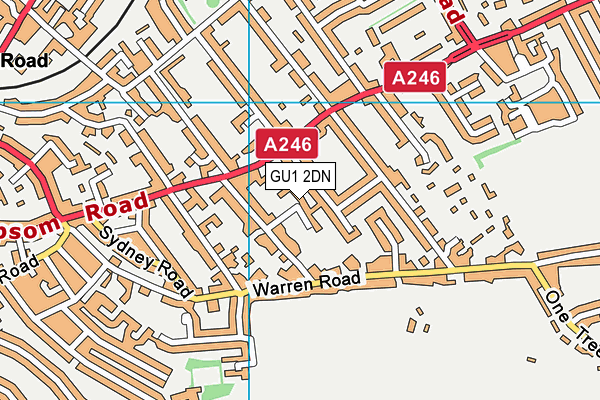 GU1 2DN map - OS VectorMap District (Ordnance Survey)