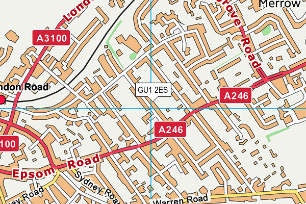 GU1 2ES map - OS VectorMap District (Ordnance Survey)