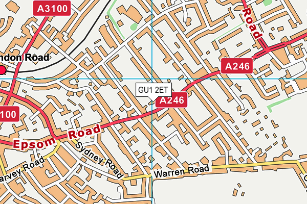 GU1 2ET map - OS VectorMap District (Ordnance Survey)