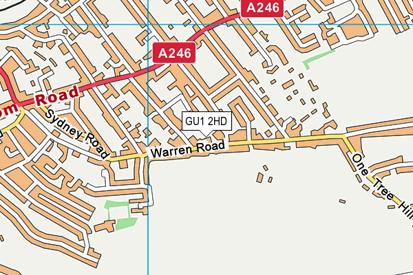 GU1 2HD map - OS VectorMap District (Ordnance Survey)