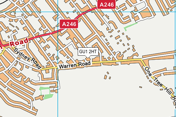 GU1 2HT map - OS VectorMap District (Ordnance Survey)