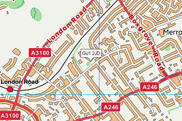 GU1 2JD map - OS VectorMap District (Ordnance Survey)