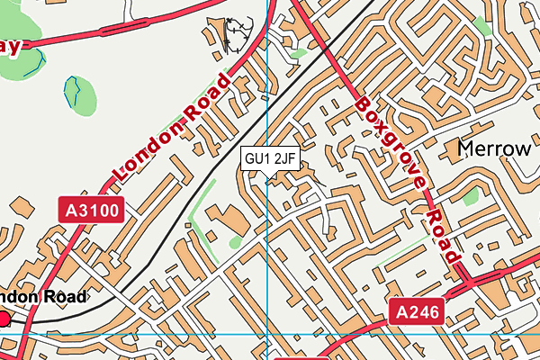 GU1 2JF map - OS VectorMap District (Ordnance Survey)