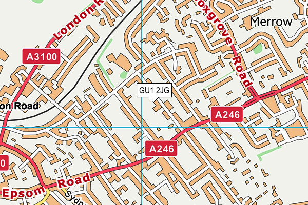 GU1 2JG map - OS VectorMap District (Ordnance Survey)