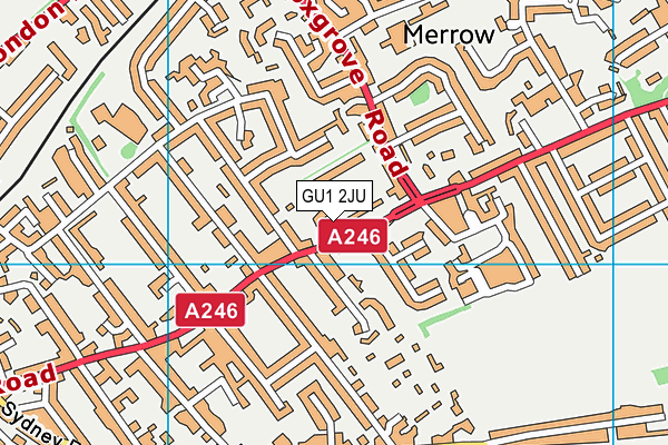 GU1 2JU map - OS VectorMap District (Ordnance Survey)