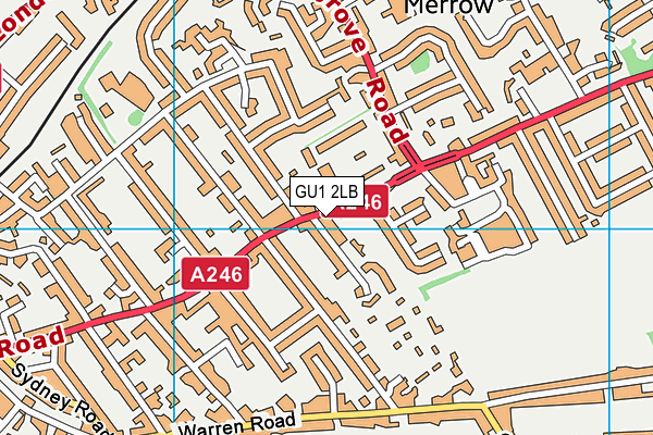 GU1 2LB map - OS VectorMap District (Ordnance Survey)