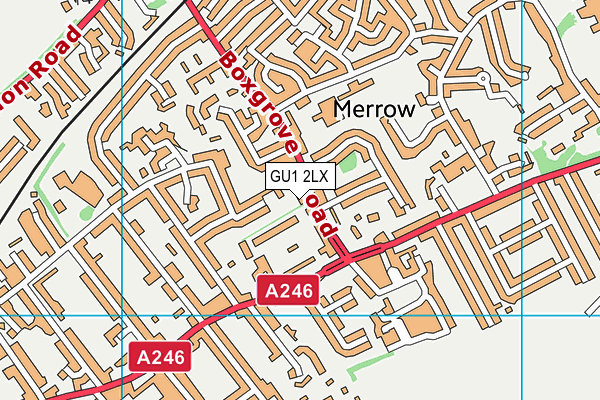 GU1 2LX map - OS VectorMap District (Ordnance Survey)