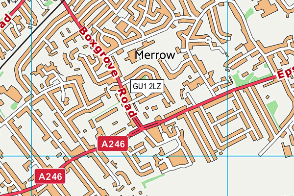 GU1 2LZ map - OS VectorMap District (Ordnance Survey)