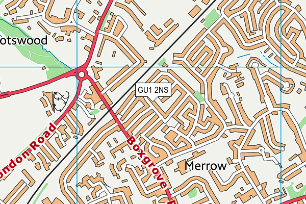GU1 2NS map - OS VectorMap District (Ordnance Survey)