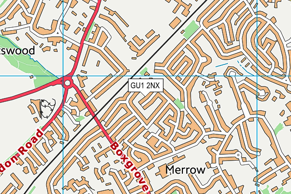 GU1 2NX map - OS VectorMap District (Ordnance Survey)