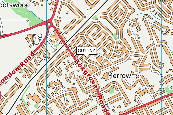 GU1 2NZ map - OS VectorMap District (Ordnance Survey)