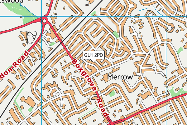 GU1 2PD map - OS VectorMap District (Ordnance Survey)