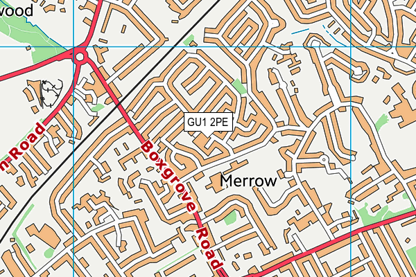 GU1 2PE map - OS VectorMap District (Ordnance Survey)