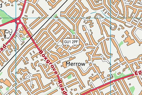 GU1 2PF map - OS VectorMap District (Ordnance Survey)