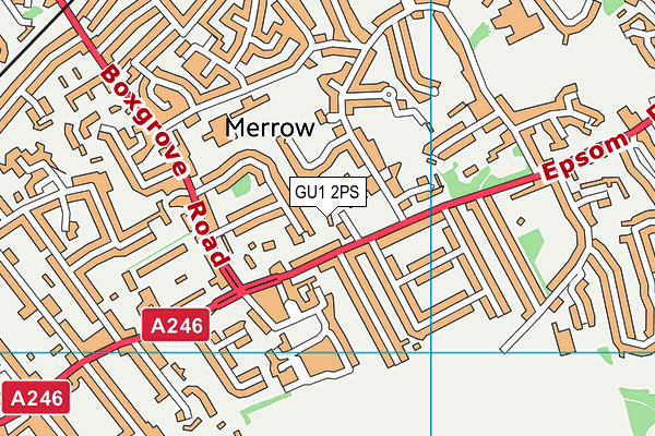 GU1 2PS map - OS VectorMap District (Ordnance Survey)