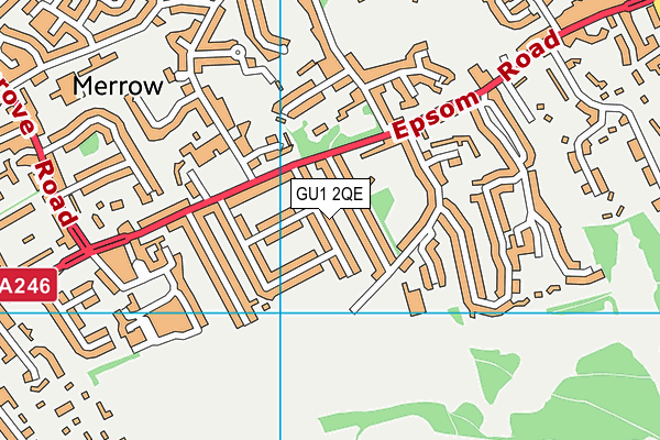 GU1 2QE map - OS VectorMap District (Ordnance Survey)