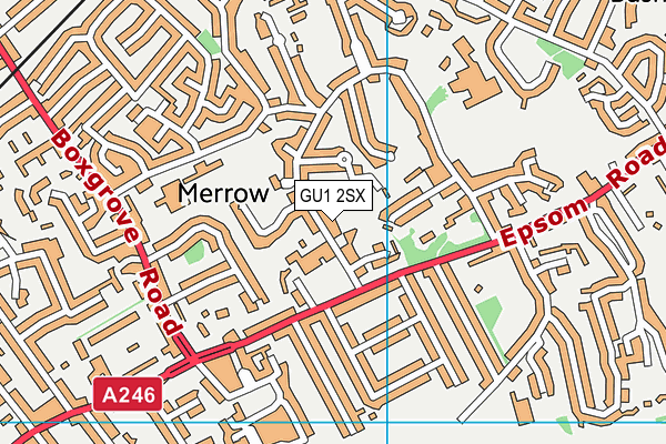 St Thomas of Canterbury Catholic Primary School map (GU1 2SX) - OS VectorMap District (Ordnance Survey)