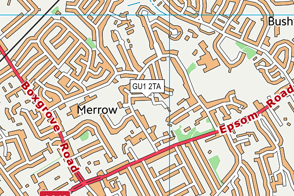 GU1 2TA map - OS VectorMap District (Ordnance Survey)