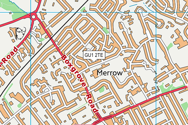 GU1 2TE map - OS VectorMap District (Ordnance Survey)