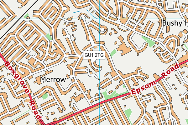 GU1 2TG map - OS VectorMap District (Ordnance Survey)