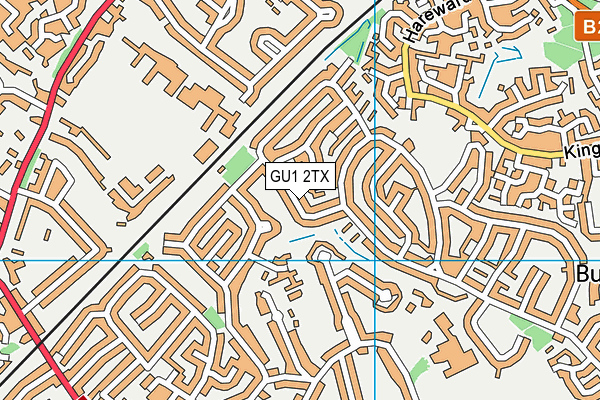 GU1 2TX map - OS VectorMap District (Ordnance Survey)