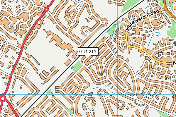 GU1 2TY map - OS VectorMap District (Ordnance Survey)