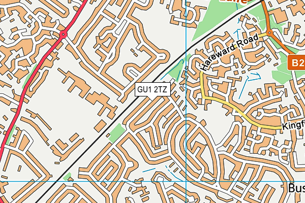 GU1 2TZ map - OS VectorMap District (Ordnance Survey)