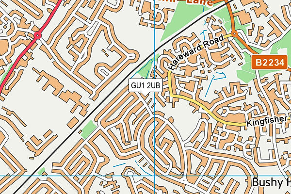 GU1 2UB map - OS VectorMap District (Ordnance Survey)