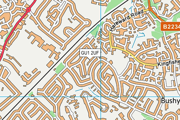 GU1 2UF map - OS VectorMap District (Ordnance Survey)