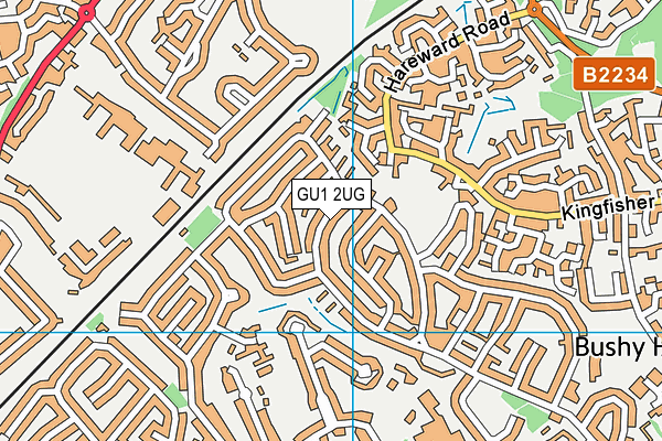 GU1 2UG map - OS VectorMap District (Ordnance Survey)