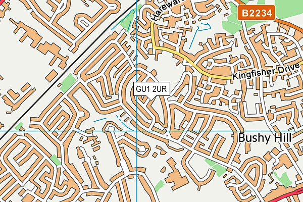 GU1 2UR map - OS VectorMap District (Ordnance Survey)
