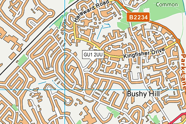 GU1 2UU map - OS VectorMap District (Ordnance Survey)