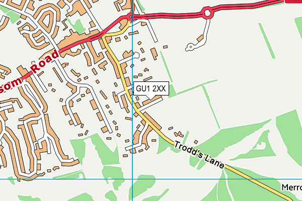 GU1 2XX map - OS VectorMap District (Ordnance Survey)