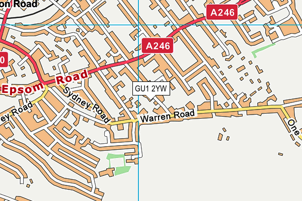 GU1 2YW map - OS VectorMap District (Ordnance Survey)