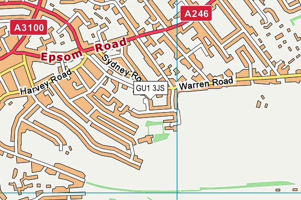 GU1 3JS map - OS VectorMap District (Ordnance Survey)