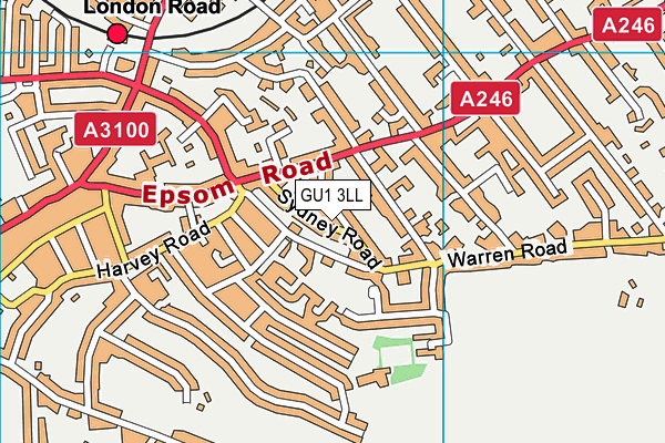 GU1 3LL map - OS VectorMap District (Ordnance Survey)