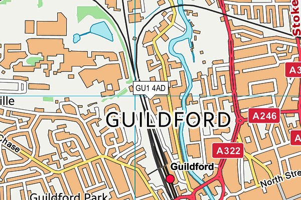 GU1 4AD map - OS VectorMap District (Ordnance Survey)