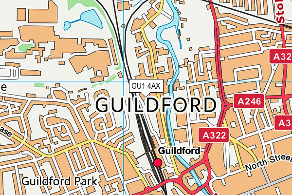 GU1 4AX map - OS VectorMap District (Ordnance Survey)