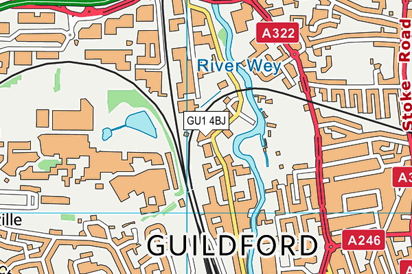 GU1 4BJ map - OS VectorMap District (Ordnance Survey)