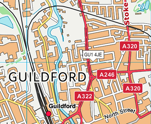 GU1 4JE map - OS VectorMap District (Ordnance Survey)