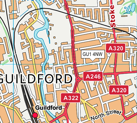 GU1 4NW map - OS VectorMap District (Ordnance Survey)