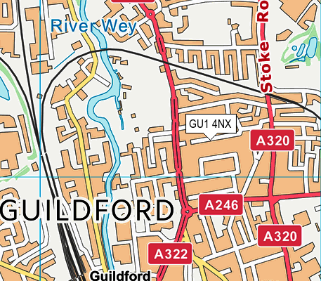 GU1 4NX map - OS VectorMap District (Ordnance Survey)