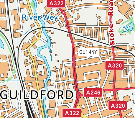 GU1 4NY map - OS VectorMap District (Ordnance Survey)