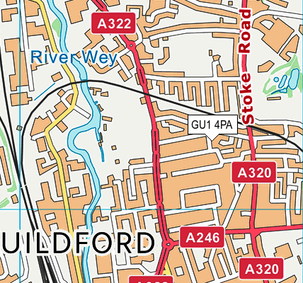 GU1 4PA map - OS VectorMap District (Ordnance Survey)